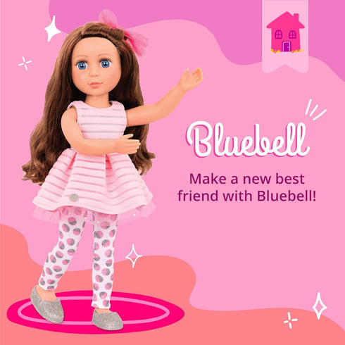 Glitter Girls - Bluebell 14-inch Poseable Fashion Doll - Dolls for Girls Age 3 & Up,Pink, Brown, Silver, Blue