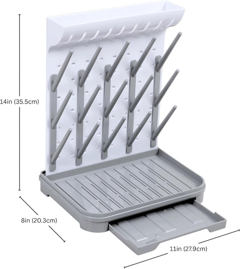 Velakade 15 Countertop Baby Bottle Drying Rack Large Vertical Bottle Dryer for Bottles, Space-Saving Rack for Baby