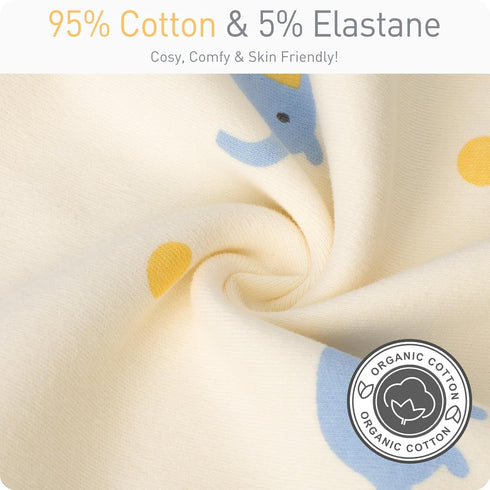0-3 2-Way Organic Cotton Transitional Baby Swaddling Sack Soft with Arms Up & Sleeves Months, Mitten Cuffs, Zipper