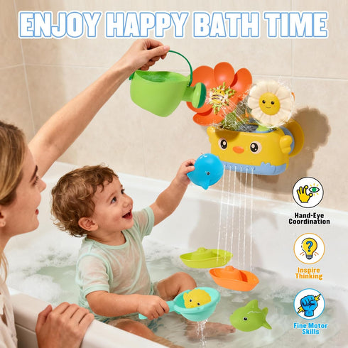1-3 1+ Baby Bath Toys for Kids Ages | Safe & Fun Mold Free Toddler Bath Toys | Interactive Bath Toys with Blooming