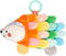 Pearhead Hedgehog Sensory Toy, Plush Lovey with Crinkle Tabs and Silicone Teether for