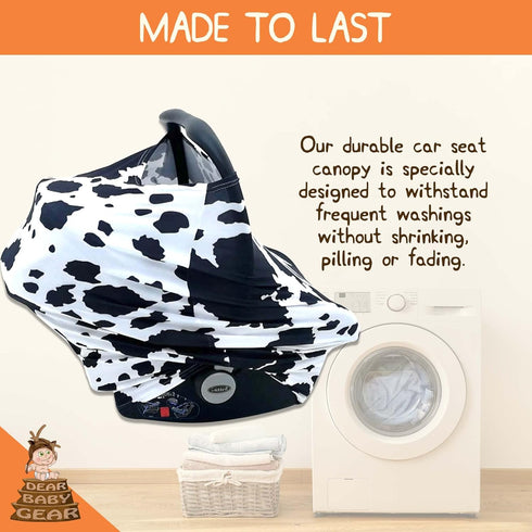 28x27x0.25" Dear Baby Gear Car Seat Cover for Boys & Girls - Baby Carseat Canopy w/Snap Opening - Infant Seat Cover