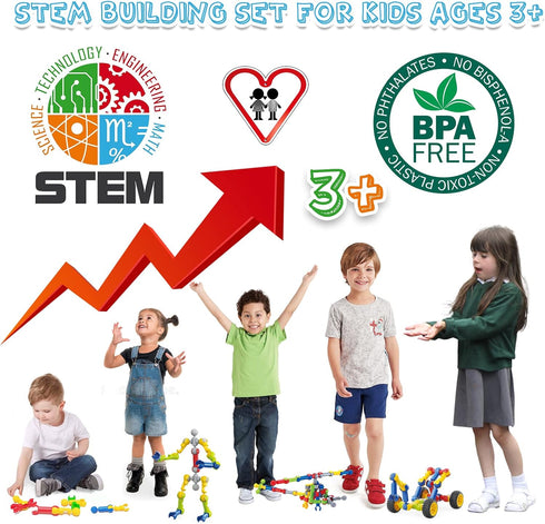 170 Pcs Building Toys for Kids Ages 4-8 with Toy Box Storage, STEM Building Blocks for Creative Activity