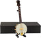 Dselvgvu Wooden Miniature Banjo with Stand and Case Mini Musical Instrument Banjo Replica