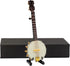 Dselvgvu Wooden Miniature Banjo with Stand and Case Mini Musical Instrument Banjo Replica
