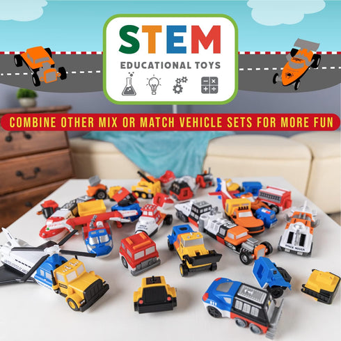 Mix or Match Vehicles, Magnetic Toy Play Set, Race Cars - POPULAR PLAYTHINGS