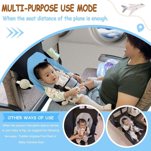 1-8 Baby Airplane Bed, Baby Travel Essentials for Flying, Portable Plane Seat Foot Rest Extender Must Haves for Infants