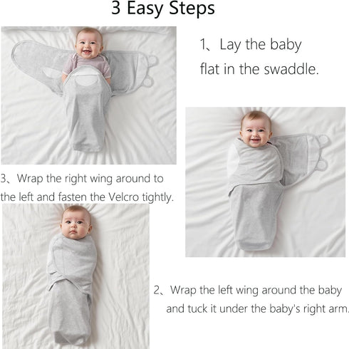 Blackleaf baby Swaddle,0-6 Newborn Anti Startle Sleeping Bag,Cartoon Printed Pure Cotton Baby Months,Baby Wearable