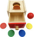 Dailyfunn Montessori Toys Coin&Ball 2-in-1 Drop Box, Object Permanence Box for Infant Baby 6-24 Months
