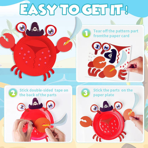 V-Opitos Arts and Crafts Kits for Kids - 12 Pack Paper Plate Crafts for Toddler Age 3-5, Fun Classroom Activity