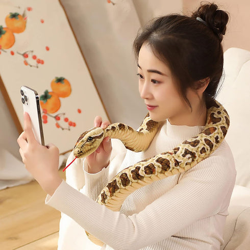 Realistic Animal Stuff Snake, 78 Inch Long Plush Toy, Lifelike Stuffed Snake Gift for Kids