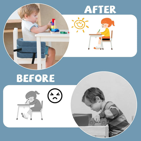5.3inch ROYALAY Toddler Booster Seat for Dining Table, Adjustable Height Booster Seat Pad for Kids Chair, Portable