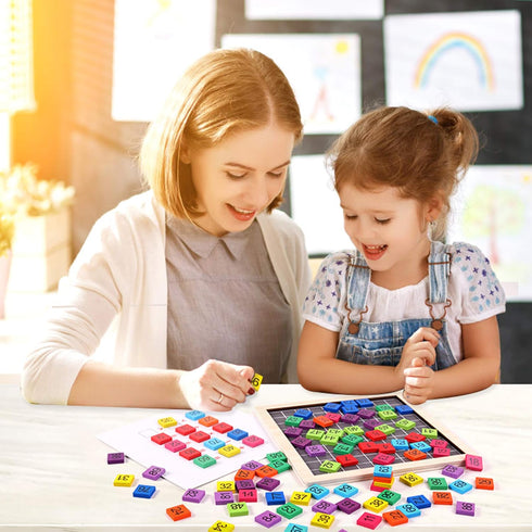 Wooden Montessori Math Counting Hundred Board Toys - Educational Game Toy for Kids 3 Years Old with Storage Bag