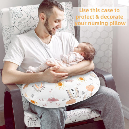 Boho Rainbow Nursing Pillow Cover for Ultimate Comfort