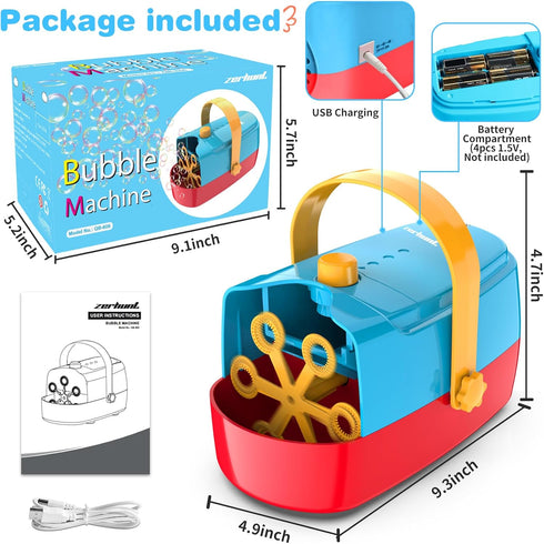 Bubble Machine - Durable Automatic Bubble Blower for Kids, 18000+ Big Bubbles Per Minute for Indoor & Outdoor Parties