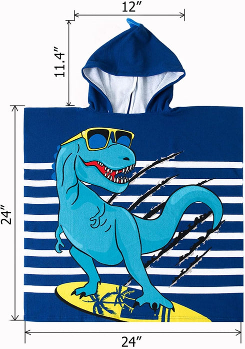 NovForth Kids Beach Towel for Boys Girls, Hooded Bath Towel Wrap, Toddler Pool Towel with Hood