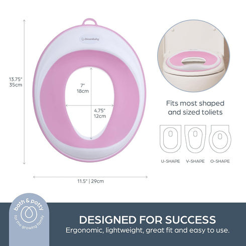 Dreambaby Potty Training Toilet Seat, Easy Fit Toddler Toilet Seat Cover, Anti-Slip for Boys and Girls, Lightweight