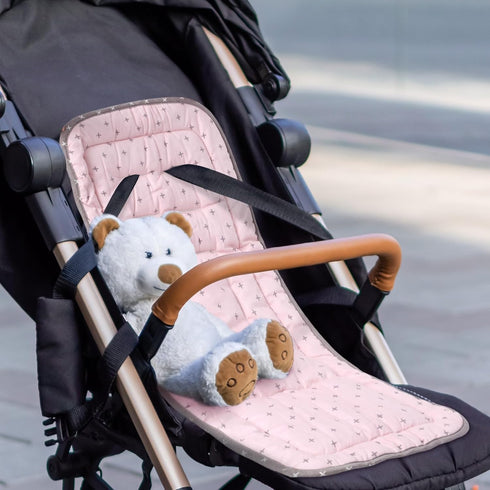 2 Pcs Baby Stroller Seat Liner Accessories, Reversible Cotton Cushion for Newborn Car Seat, Breathable Stroller Mat
