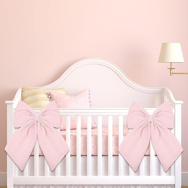 Riceshoot 2 Pcs Large Crib Bows 11 x 16 inch Coquette Bow