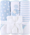 Mooreeke Baby Towel with Hood for Boys Blue Elephant Bath Towel for