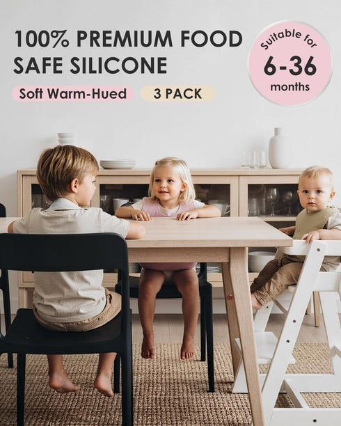 Tiny Marvels Silicone Bibs for Babies with Food Catcher Pocket, Adjustable Waterproof Feeding Bib for Infants