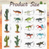 Lizard Toys Figures - 17 Pcs Desert Reptiles Figurines Model Trees Kit, Desert Diorama Supplies for Kids Gift