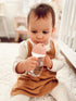 Beaba Straw Sippy Cup - Toddler Baby Straw Cup with Removable Handles, Leak Proof, 10 oz (Rose)