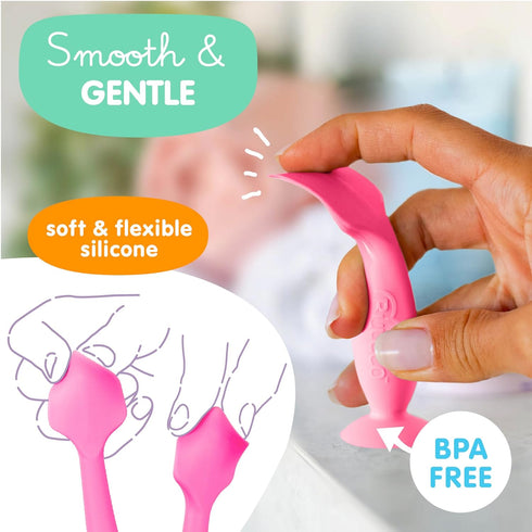 Bumco Baby Bum Brush + Mini Diaper Cream Spatula with Case - BPA-Free Butt Spatula Baby, Soft Diaper Spatula, Baby
