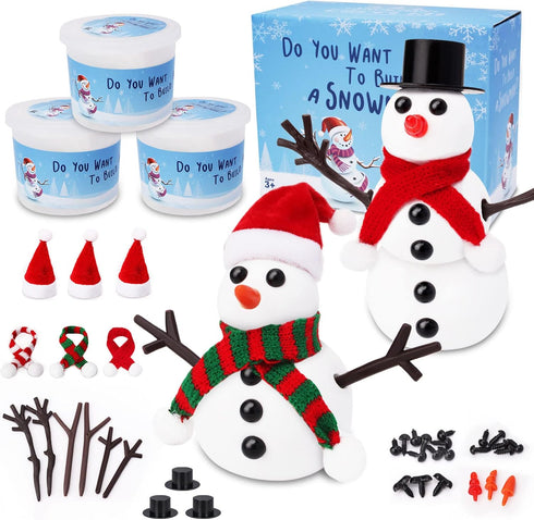 RINOLY Build a Snowman Kit, Christmas Crafts for Kids, 3 Pack Christmas Stocking Stuffers