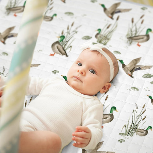 43 43 Inch Tummy Funtery x Mallard Duck Baby Playmat Portable Crawling Washable Foldable Time Non Slip Baby Floor Large