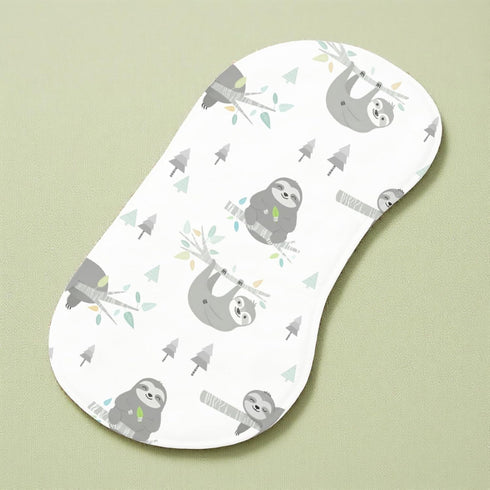 JoyframeAI 5 Pack 9.8X19.6 inches Sloth Baby Burp Cloths for Boys Girls, Soft Cotton Large Burp Rags with Cute Sloth