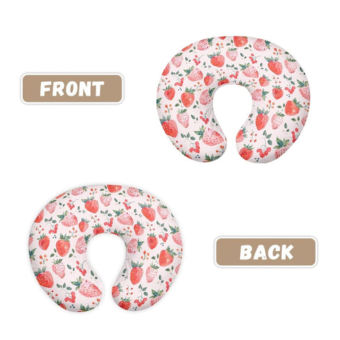 Forchrinse Pink Strawberry Nursing Pillow Cover for Girls Princess Nursing Pillow Slipcover for Breastfeeding Moms,Easy