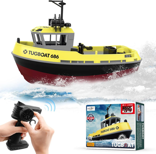 Losbenco RC Boat, 1/72 RC Tugboat for Pools and Lakes, High-Speed Remote Control