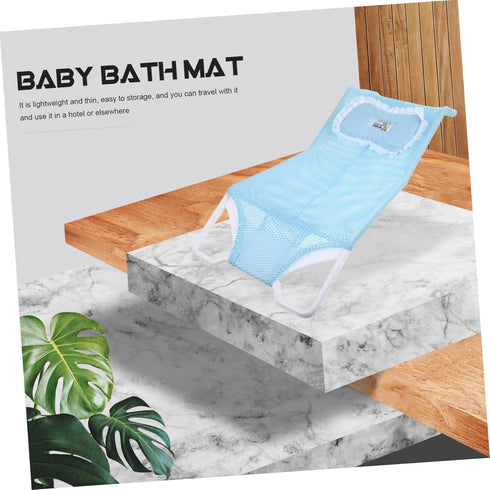VANZACK Bath Support Rack Newborn Bathing Tub Accessory Non-Slip Mesh Pad for Safe and Comfortable Bath Stylish Blue
