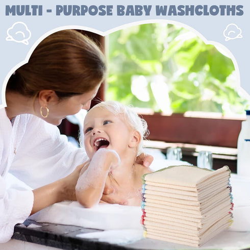 32 8 8 8 Inches Zopeal Pcs Flannel Cloth Baby Wipes Reusable Dispenser Washable Soft Natural Unbleached Baby Face Cloth