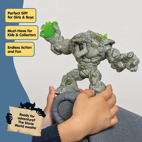 8" Set 7+ 70141 Schleich Eldrador Creatures - Stone Monster Toy with Crystal - Cool Movable Monster Action Figure