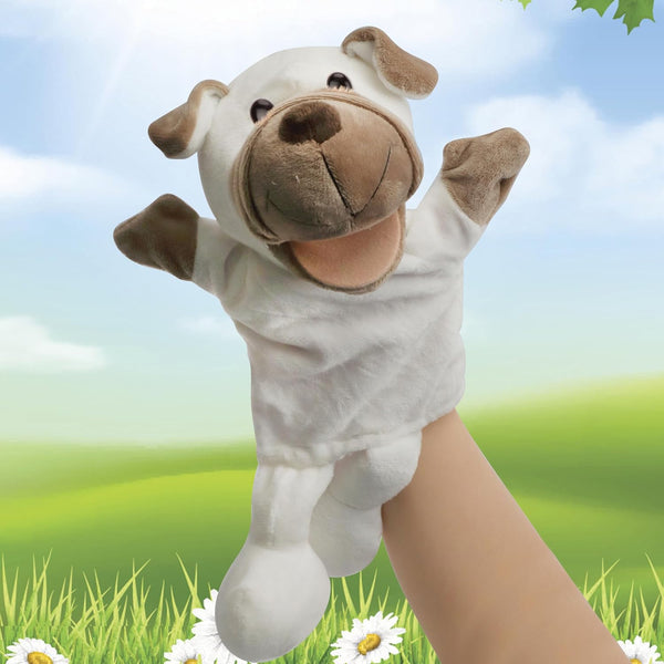 Easfan Puppy Hand Puppet Soft Toy, Interactive Storytelling Dog Toy for Kids, 12.5 Inches for Creativity
