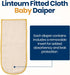 100% 6 Pack 14-23 lbs) Linteum Textile Fitted Cloth Diapers with Snap Closures Cotton, Adjustable Snaps, Removable
