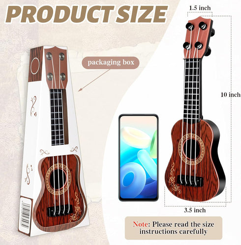 XGHSHW 10 Inch 6 4 Kids Toy Guitar Pcs Mini Toddler Guitars Strings Guitar Ukulele Educational Learning Toy for Toddler