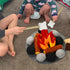 Yowlieu 23 Playset Set 3-5 PCS Pretend Campfire Toys, Kids Plush Felt Play Campfire Safe Fake Fire Wood Stones Toys