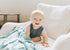 Waves Pattern Large Premium Knit Baby Swaddle Blanket by Copper Pearl