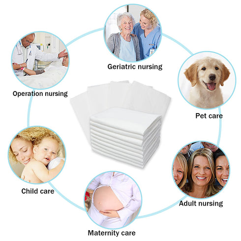 sundee 50 Pack Baby Disposable Changing Pad, Soft Non-Woven Fabric Breathable Waterproof Underpads, Portable Leak-Proof