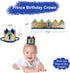 1st Birthday Boy Decorations with Burlap Highchair Banner, Blue Hat Crown, Cake Topper for Happy First Birthday Party
