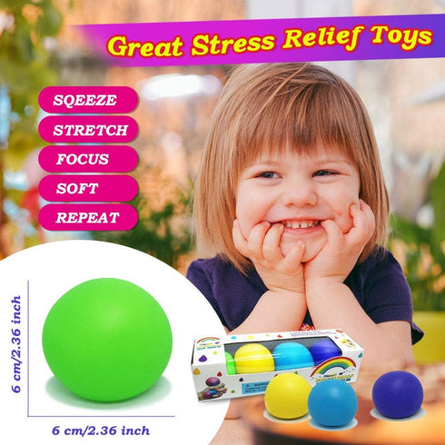 Stress Ball Toys Color Changing, Sensory Squeeze Balls for Adults Kids, Stress Relief Balls for Easter Stuffers - 4 Pack