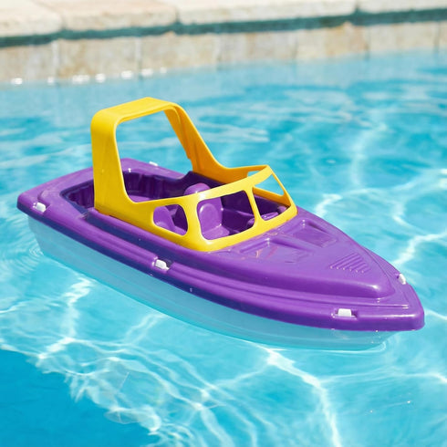 11" Floating Toy Boat for Bathtub & Pool - Plastic Toddler Tub Toy with Non-Scratch Color Learning Sensory Water Play