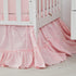 Brandream Crib Bed Skirt for Baby Girls Boys Blush Pink Boho Bohemian Solid Cotton Toddler Bedskirt Farmhouse Chic