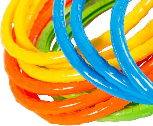 BLUE PANDA 12 Pack Pool Rings for Kids Diving - Multicolored Under Water Swim Dive Rings (6 in)