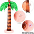 meekoo 6 Pieces Jumbo Inflatable Palm Trees, Coconut Trees, Pink Flamingos, Colorful Beach Balls for Hawaii Luau Party