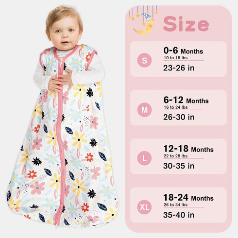 3 Pack 0-6 100% 2-Way 0.3 BSTOPPT Baby Sleep Sack Months Rayon Cotton Baby Sleeping Bag Zipper Toddler Wearable