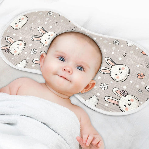 decor gift 4 Pack 22x11in Cotton Burp Cloth Breathable Funny Farm Bunny Flower washcloths for Babies Girls and Boys